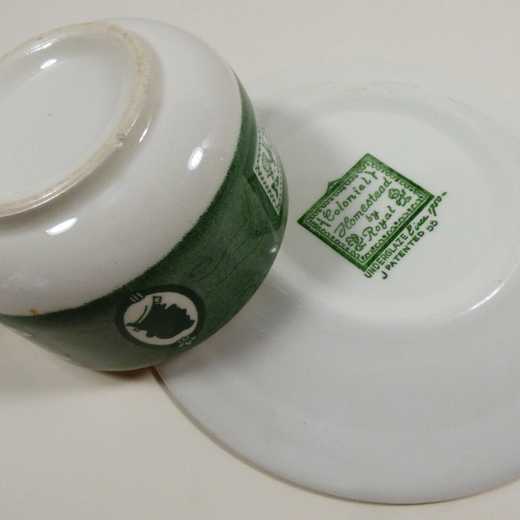 VTG by Royal China Colonial Homestead green tea cup & saucer set - Picture 3 of 8